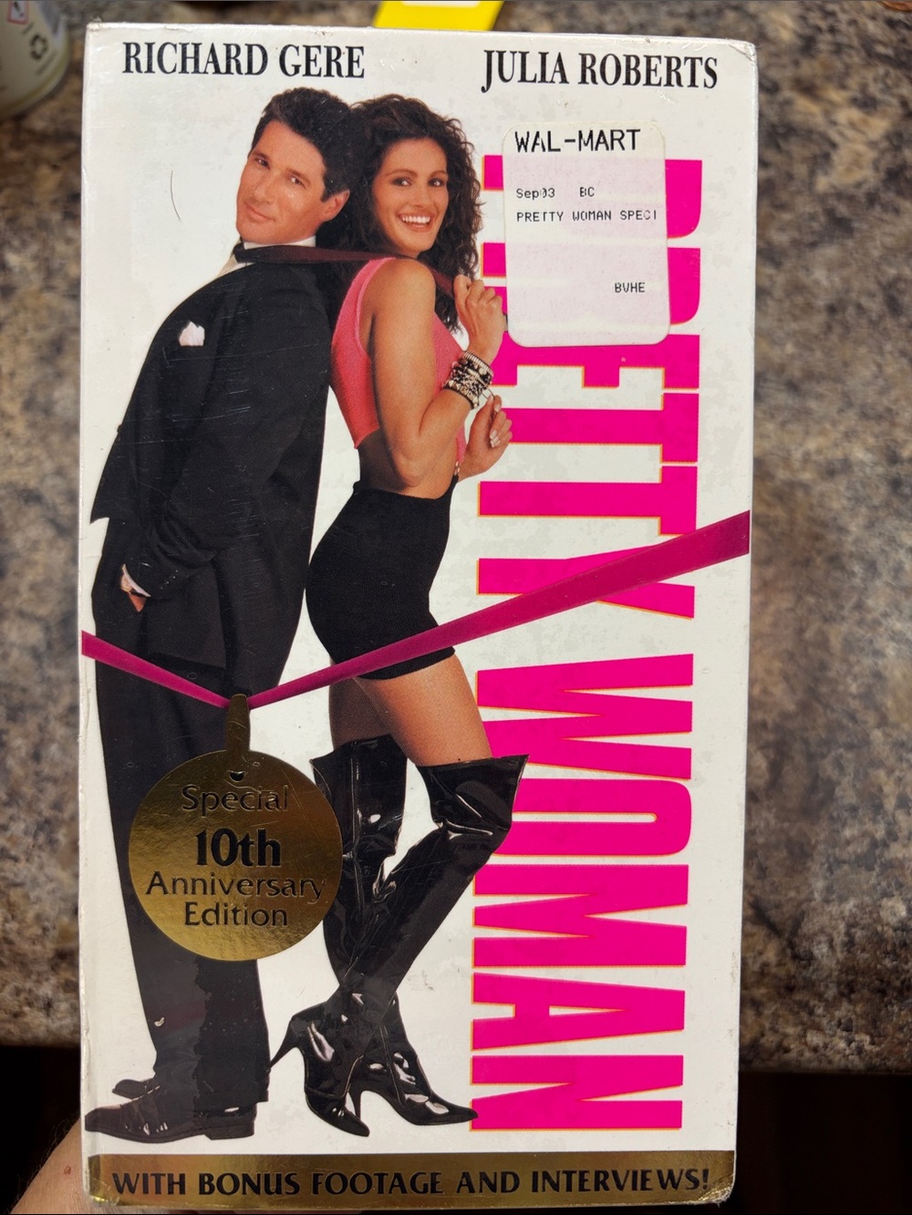 Sealed 1990 Pretty Woman 10th Anniversary Edition VHS - Pink & Black Cover